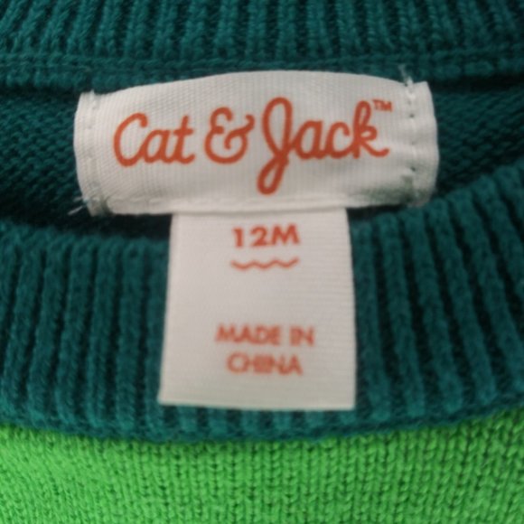 Cat and Jack Green Dinosaur (Dino) Sweater - Picture 3 of 4